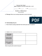 Daniel at Breakfast Worksheet