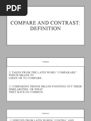 Compare and Contrast