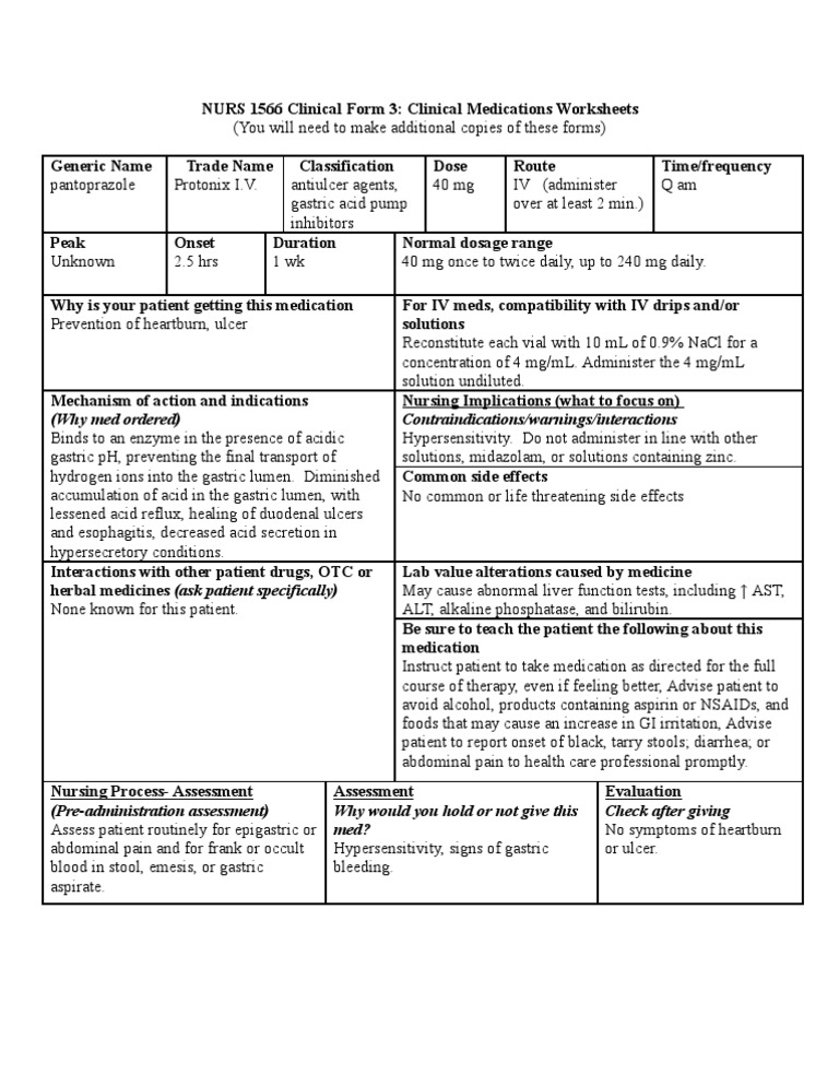 Protonix IV Pantoprazole PDF Heartburn Pharmacology
