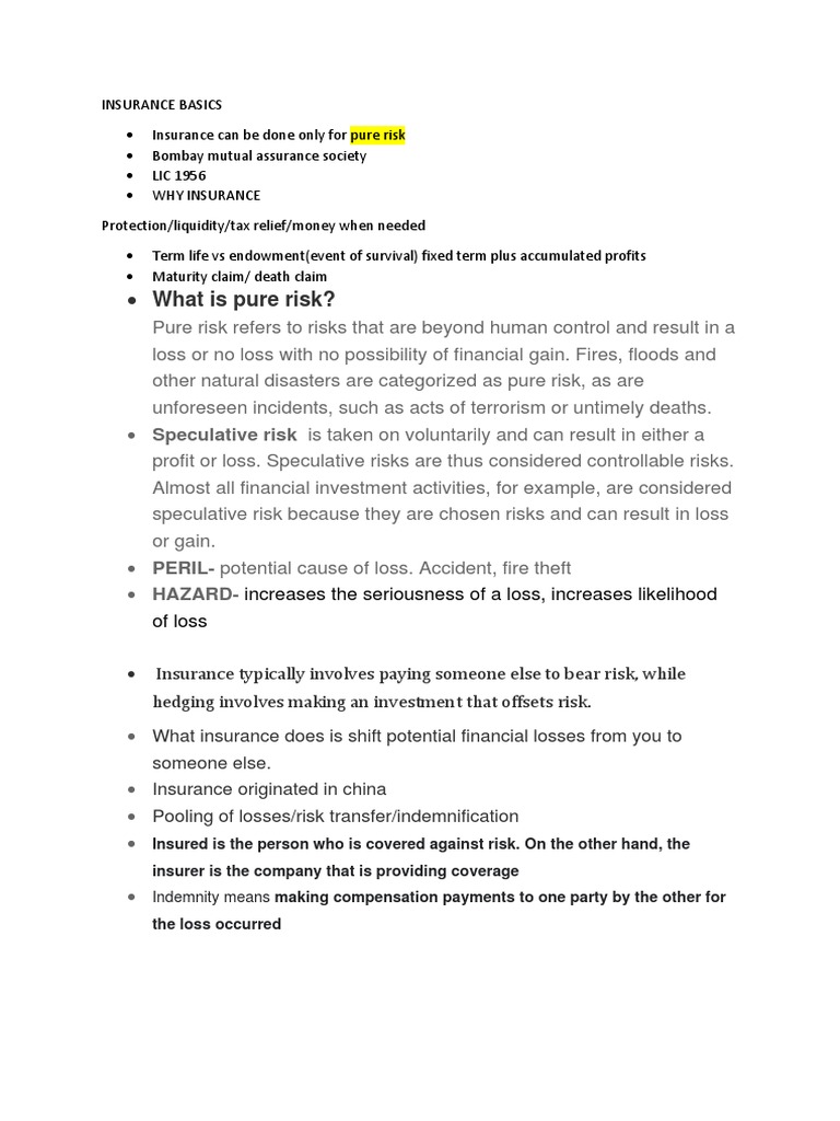Insurance Basics PDF Insurance Scrum (Software Development)