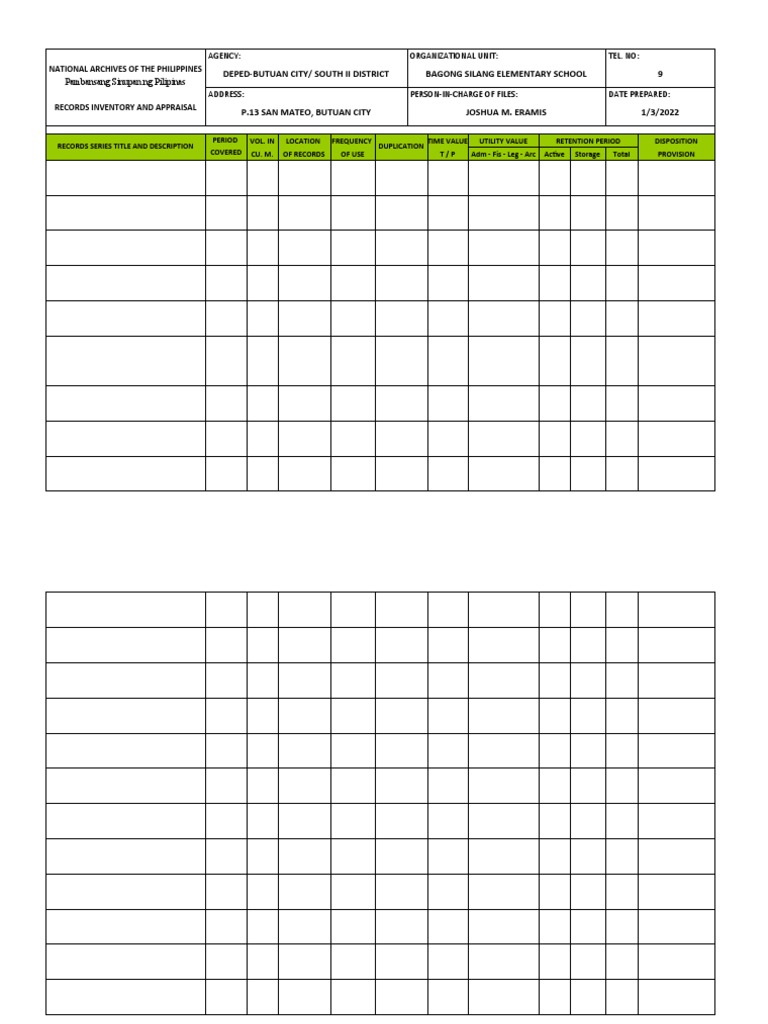 NAP Form 1 Guidelines and Sample | PDF