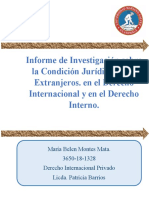 Informe de Investigación Sobre La Condición Jurídica de Los Extranjeros
