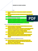 Assessment of Learning 1 Topics