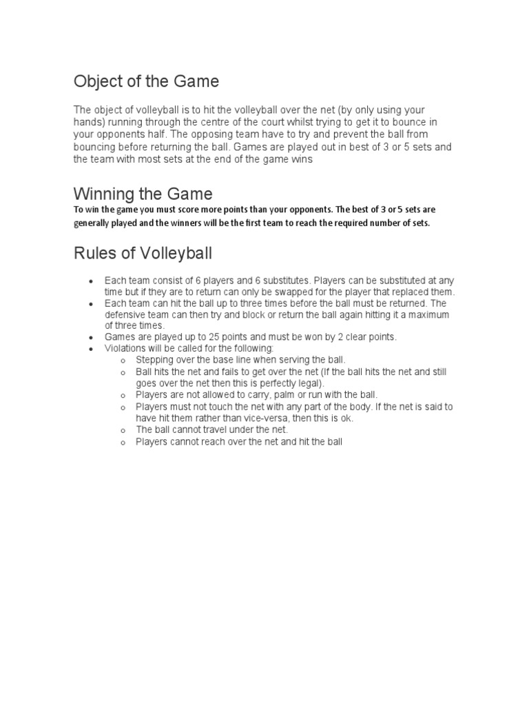 Volleyball | PDF