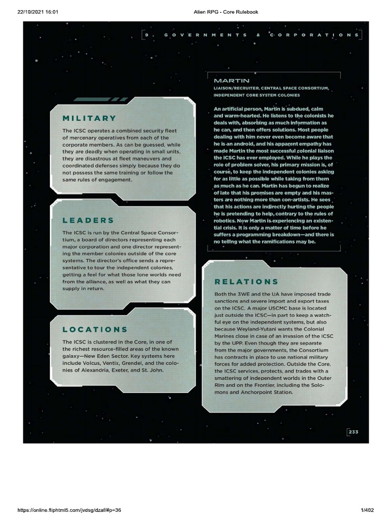 Aliens R RPG | PDF