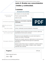 Examen - (AAB02) Cuestionario 2 - Evalúe Sus Conocimientos Adquiridos Sobre Límites y Continuidad