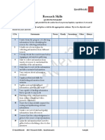 Questionnaire For Research Skills