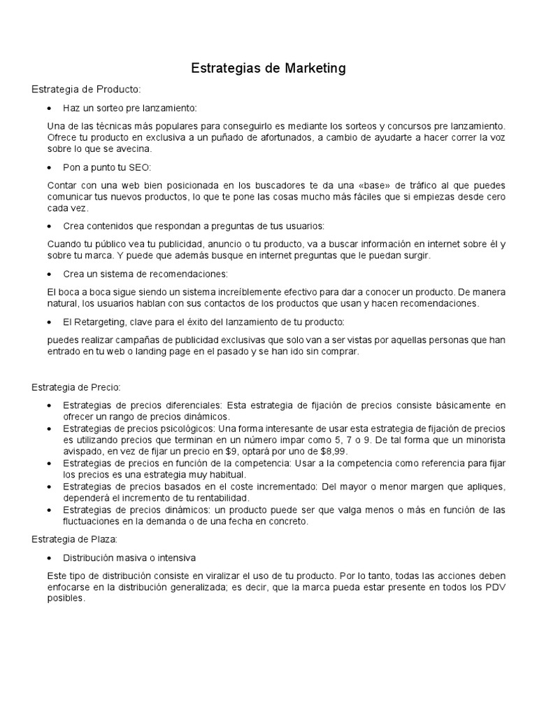 Estrategias de Marketing Efectivas | PDF | Marketing | Producto (Negocio)