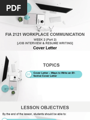2) Week 2 - Cover Letter