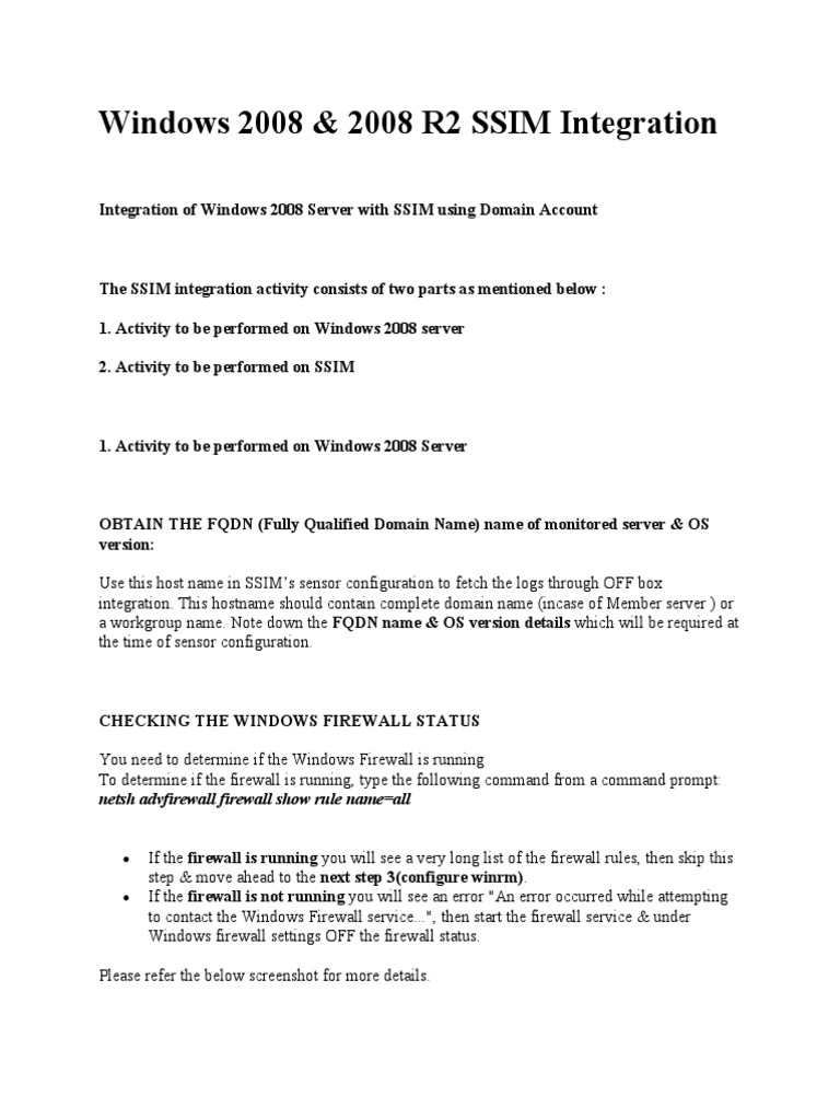 Windows 2008 & 2008 R2 SSIM Integration | PDF | Port (Computer ...