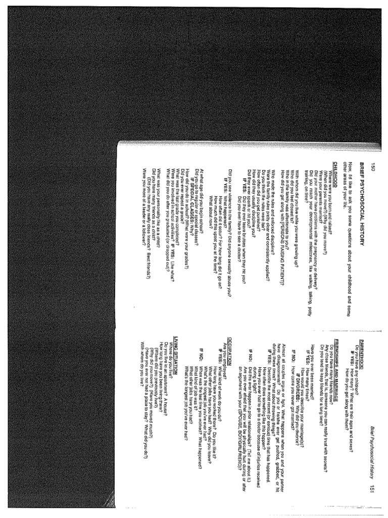 Brief Psychosocial History PDF