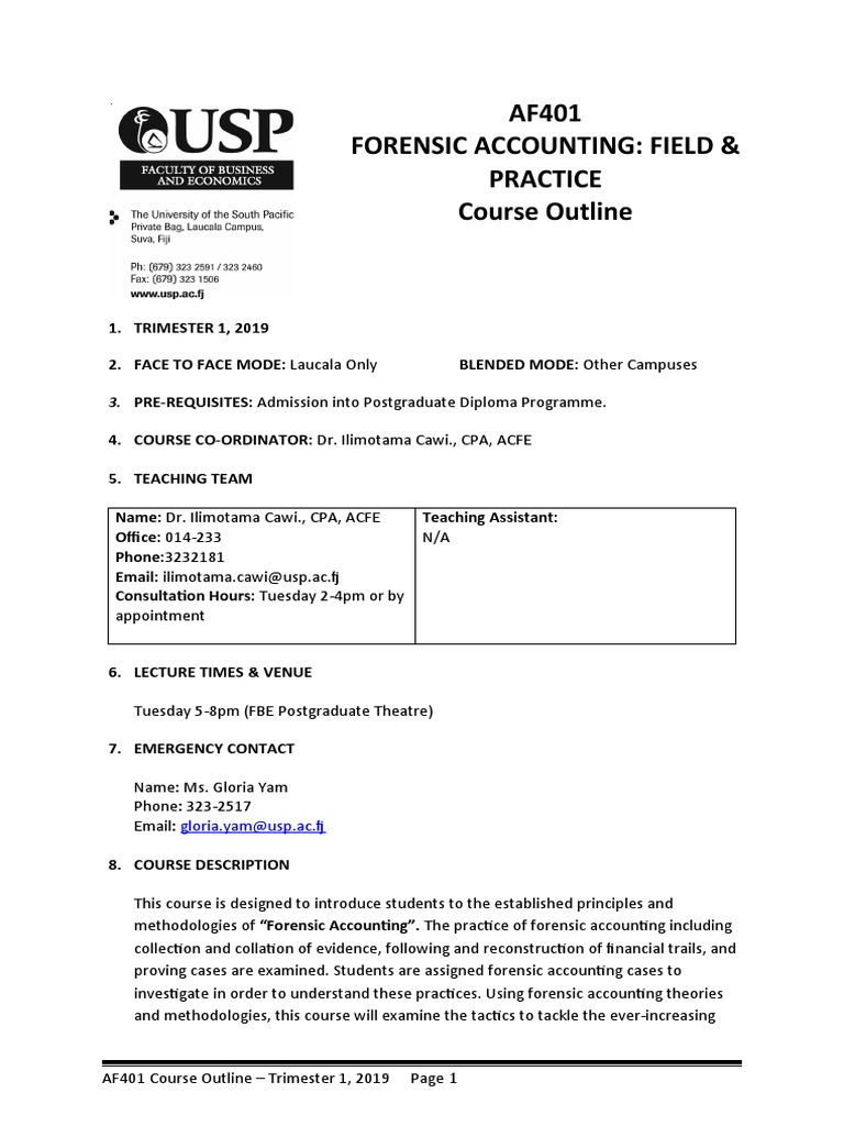 Af401 course outline 2019 pdf accounting test assessment 