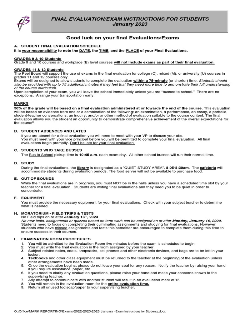 2023-january-exam-instructions-for-students-pdf-test-assessment