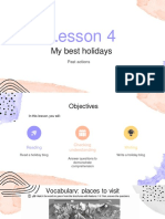 Best Holiday Lesson - Places, Past Actions, Objectives