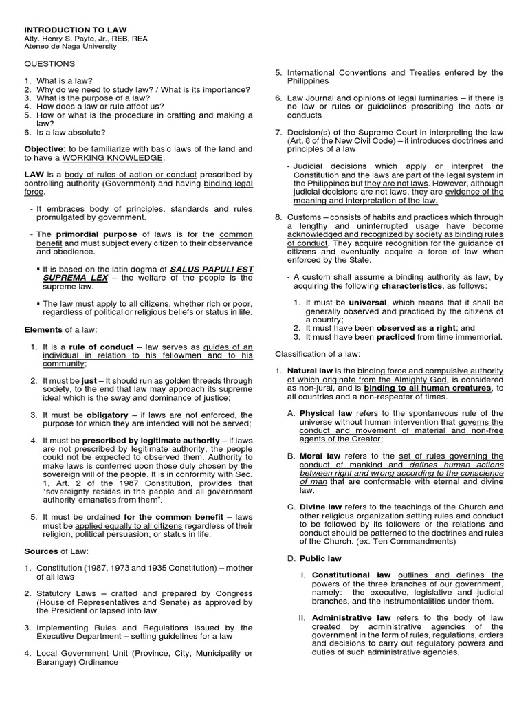 Intro To Law 1st Sem 21-22 | PDF | Lawyer | United States House Of ...