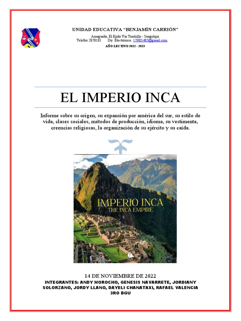 El Imperio Inca | PDF | Imperio Inca