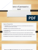 Features of Persuasive Text