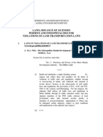 Laws, Issuance of Licenses/ Permits and Fines/penalties For Violations of Land Transportation Laws