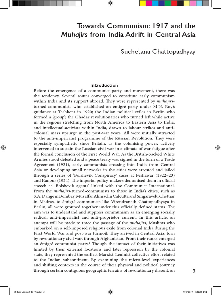 Muhajirs and Early Indian Communism | PDF | Afghanistan | Pan Islamism