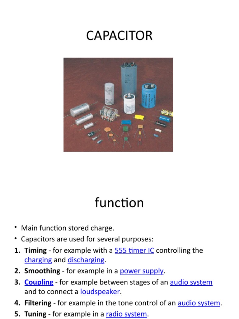 Capacitor Functions and Applications | PDF | Capacitor | Capacitance