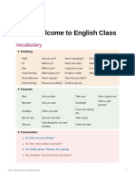 Unit 1 Welcome To English Class