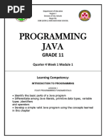 Programming Java: Grade 11