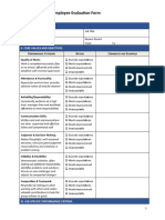 Employee Evaluation Form