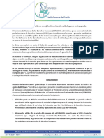 10.08.2022. Comunicado Convocatoria para Elegir Concejales Hecha Por La Sedh Tendria Vicios de Nulidad