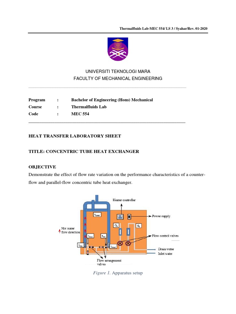 Concentric Tube Heat Exchanger OpenEnded Lab PDF