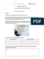 Laboratory Activity No. 5 Angle of Incidence and Angle of Reflection