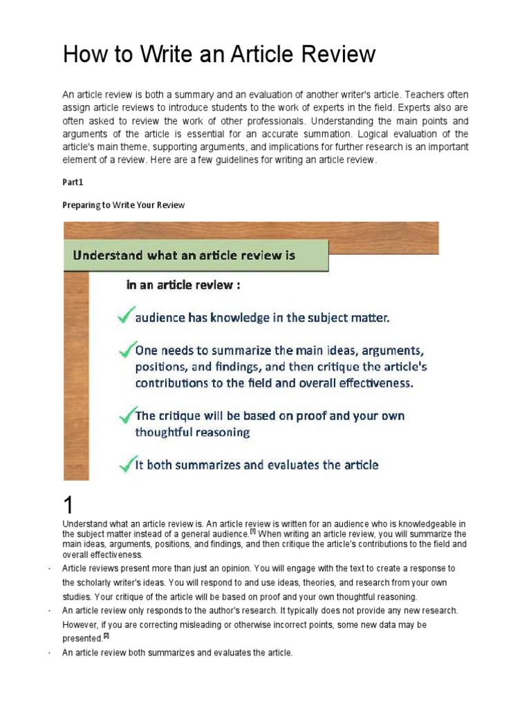 How To Write An Article Review PDF Thesis Argument