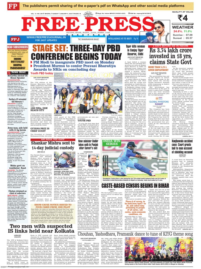 Free Press Journal Epaper Bhopal