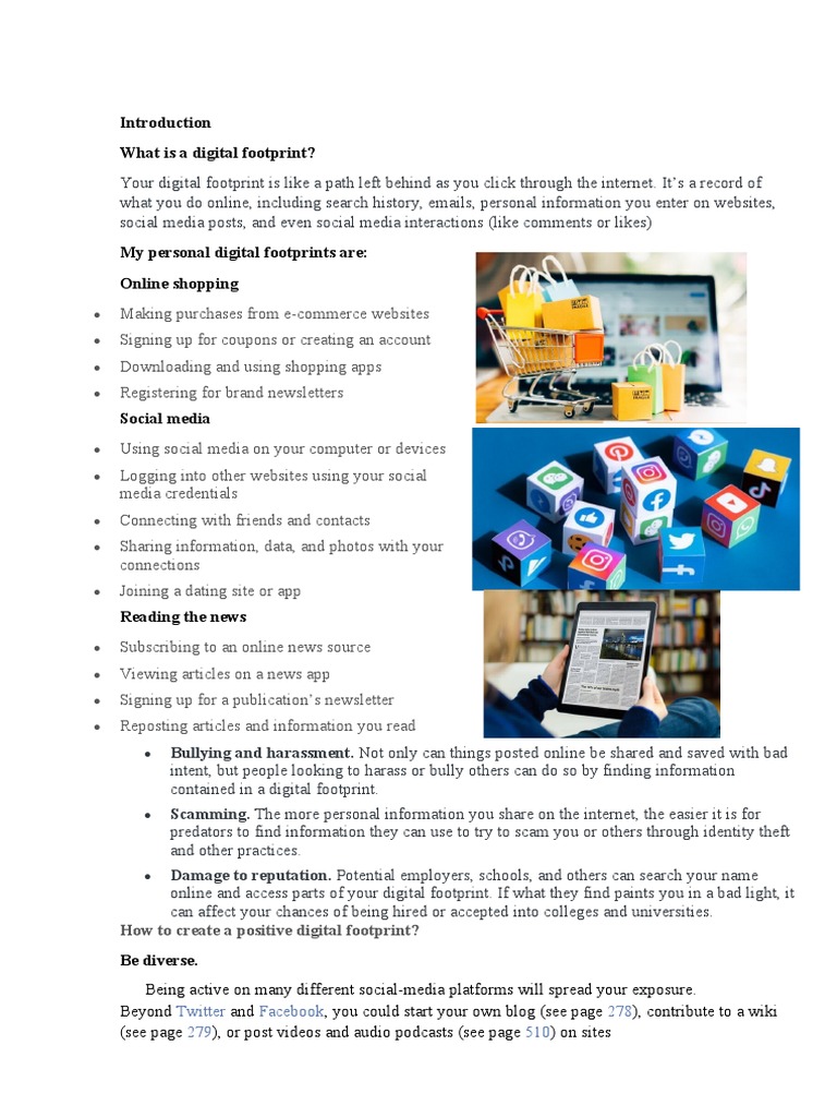 Digital footprint PDF Popular Culture & Media Studies Social Media