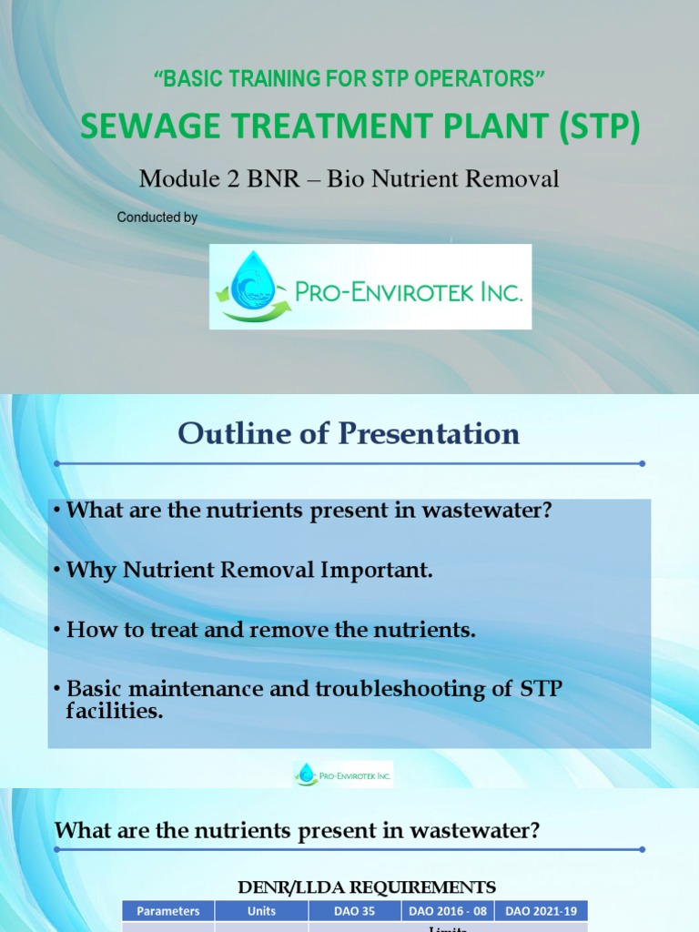 Nutrient Management in STP Operations | PDF | Sewage Treatment | Water ...