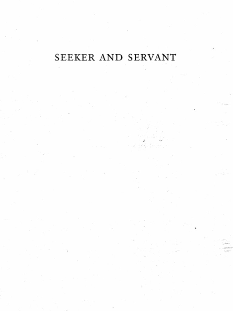 Seeker and Servant | PDF