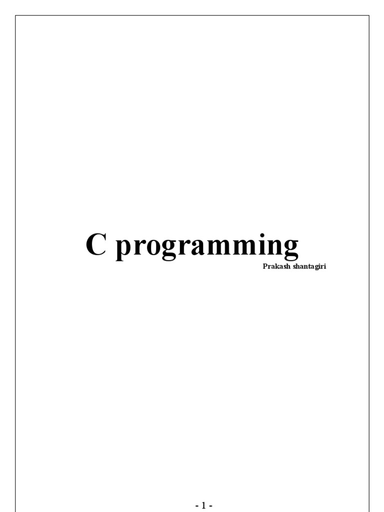 C Programming: Prakash Shantagiri | PDF | Computer Libraries | Computing