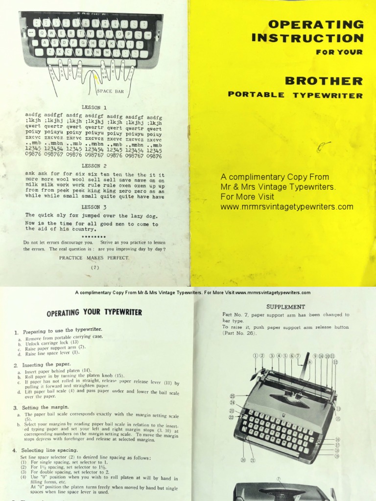 Brother Typewriter Manual PDF Typewriter Manufactured Goods