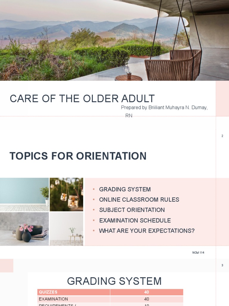 NCM 114: Care of Older Adults | PDF | Gerontological Nursing | Nursing