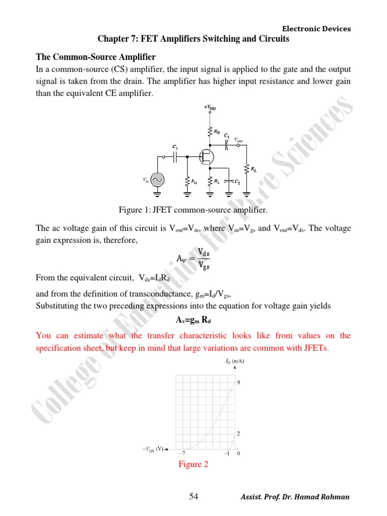 FET Amplifiers Analysis of CommonSource, CommonDrain, CommonGate