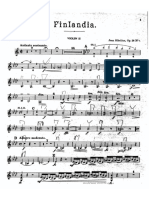Finlandia Op. 26 No. 7 Sibelius Violin II With Bow Markings