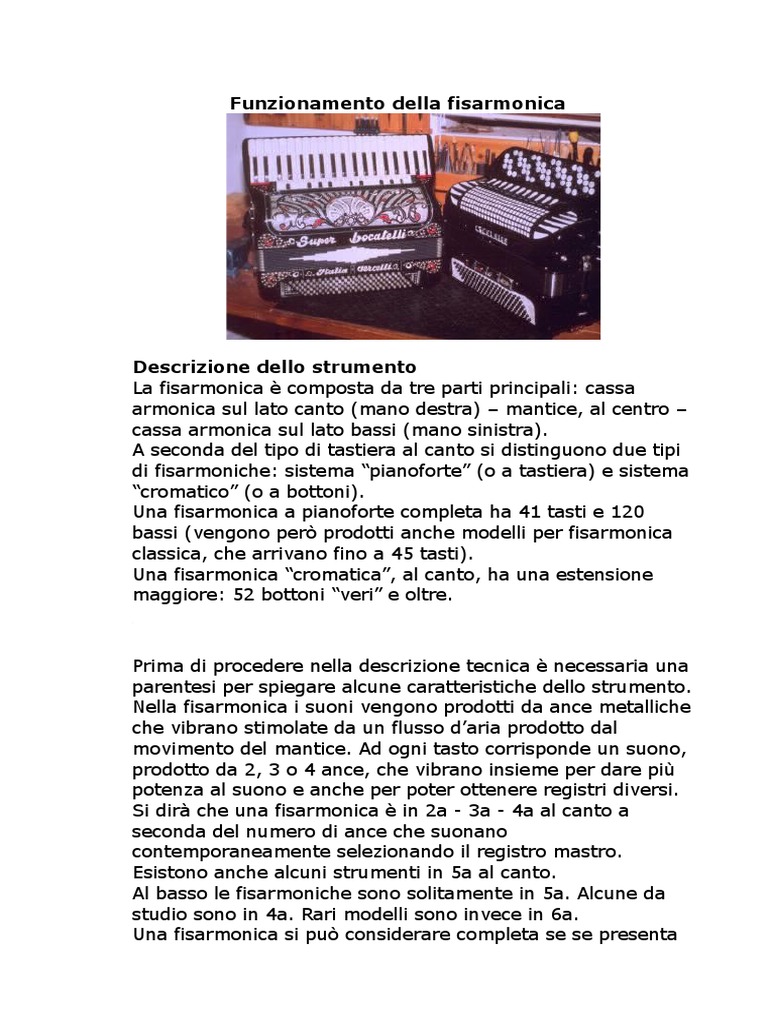 Funzionamento Della Fisarmonica PDF