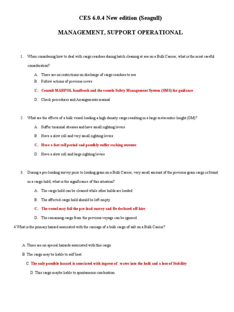 CES 6.0 Bulk Carrier Safety Guidelines | PDF | Cargo | Ships