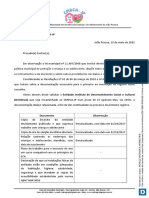 CMDCA JP Oficio N 126 2022 Informacao Sobre Documentacao Faltante para Continuidade Do Processo de Renovacao Primeiro Registro OMIDEWA