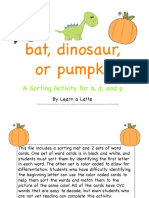 Bat, Dinosaur,! or Pumpkin!: A Sorting Activity For B, D, and P !