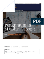 Pengumuman Mandiri Tahap 2 - Sipenmaru 2