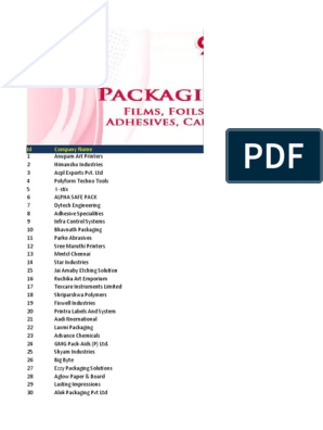 Packaging Products & Materials Data 2020, PDF, Plastic