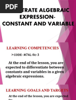 G7 Math Q2-Week 3 - Illustrate Algebraic-Expressions-Constant-and-Variables