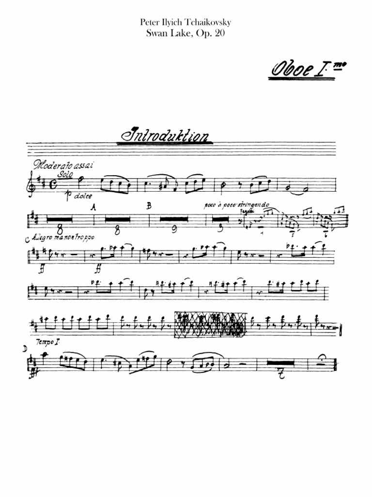 Schwanensee Oboe Solo PDF