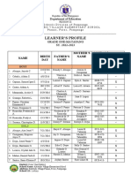 Grade I Matapang Learners Profile