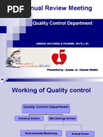 8th Annual Review Meeting: Quality Control Department